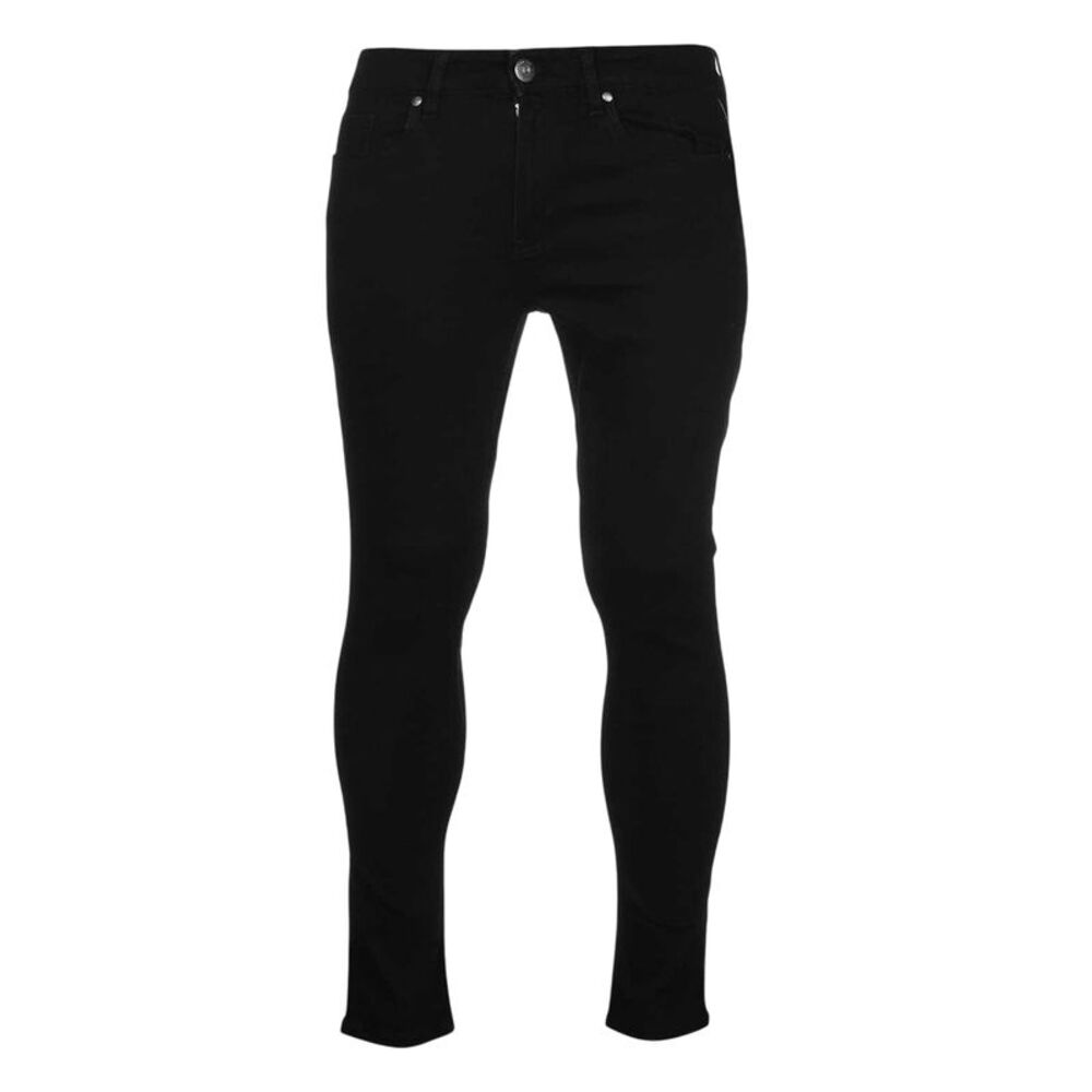 Firetrap Mens Logo Super Skinny Jeans / Black